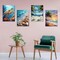 4 Pack Diamond Art Kits for Adults,5D Beach Diamond Painting DIY Diamond Art Sea Turtle Diamond Painting Kits for Adult